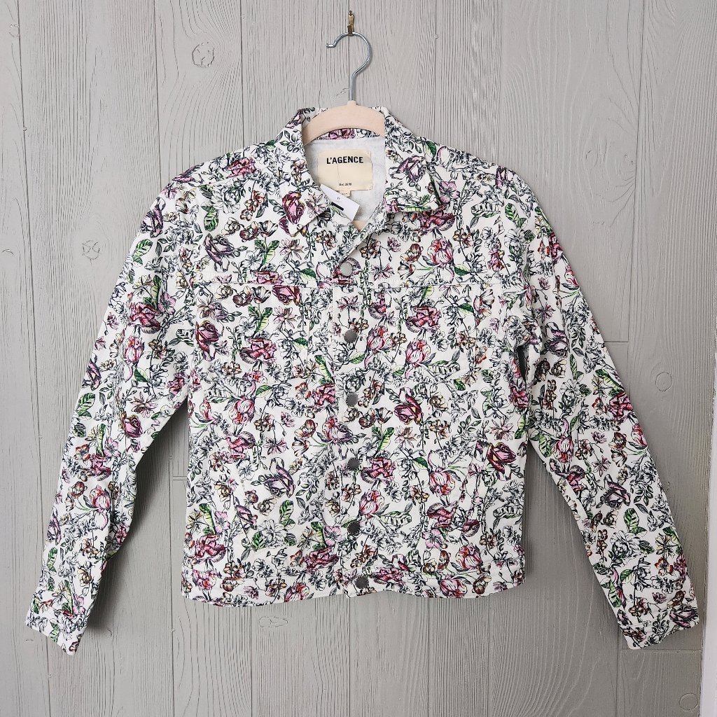 L'agence Celine Slim Femme Floral Pattern Jacket, Size Small, Nwt